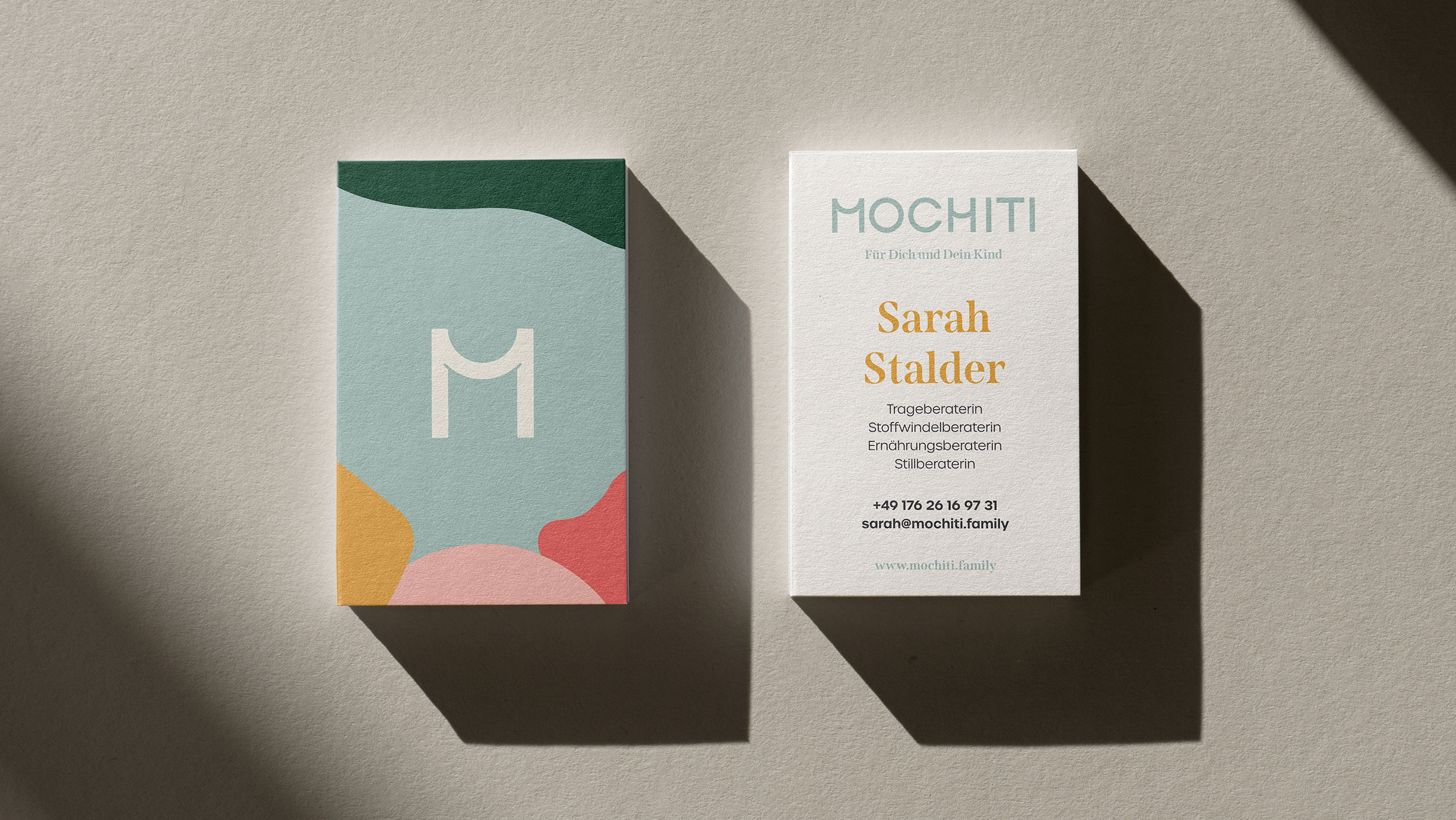 Mochiti Visitenkarte: Vorder- und Rückseite