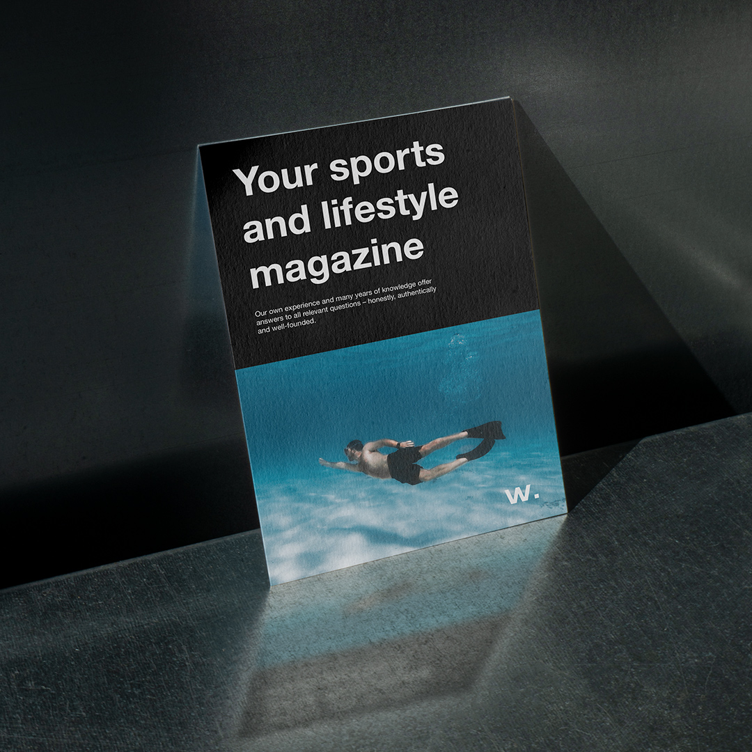 Willya hochformatige Karte mit der Aufschrift "Your sports and lifestyle magazine"