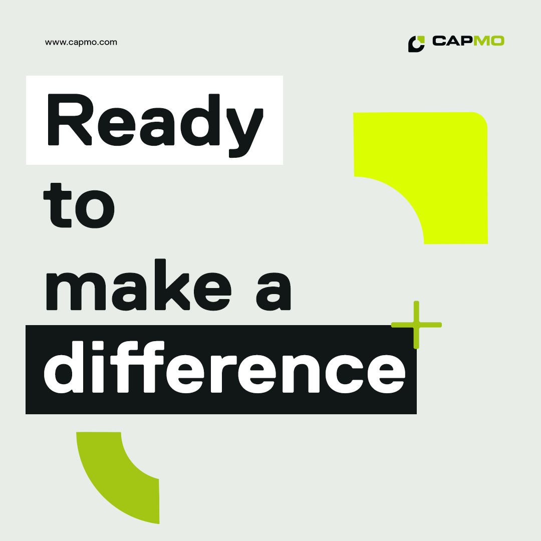 Ready to make a difference. Design für Capmo.